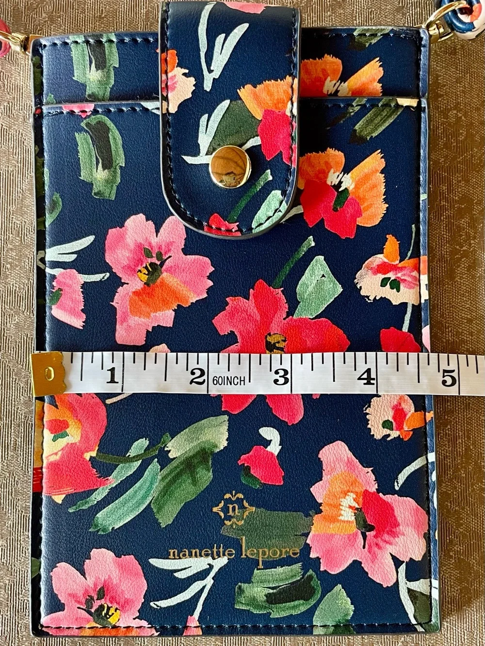 Nanette Lepore Navy Floral Crossbody Phone Pouch